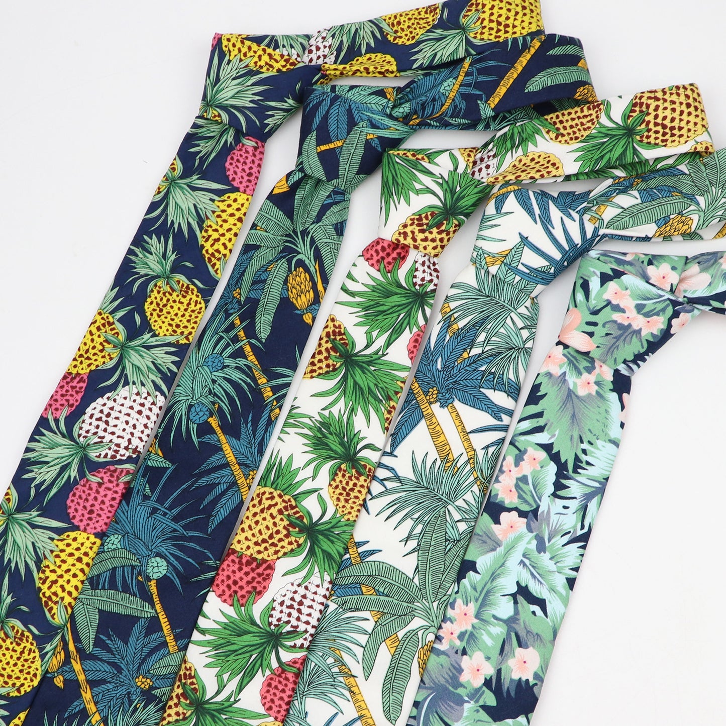 Casual Men'S 7Cm Printed Tie, Pineapple Flower Tie,