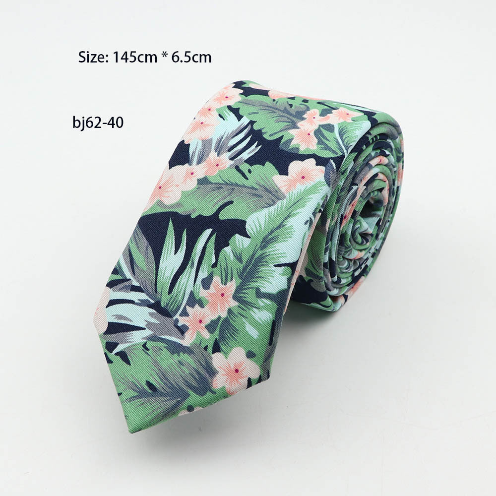 Casual Men'S 7Cm Printed Tie, Pineapple Flower Tie,