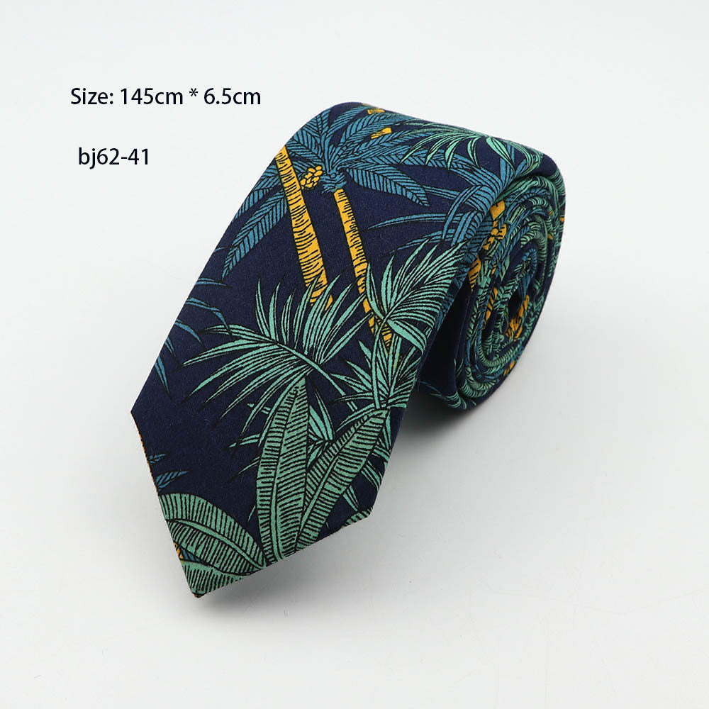 Casual Men'S 7Cm Printed Tie, Pineapple Flower Tie,