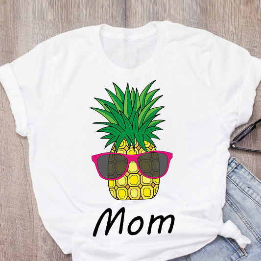 Hip Hop Summer New Fruit Pineapple Loose Short Sleeve