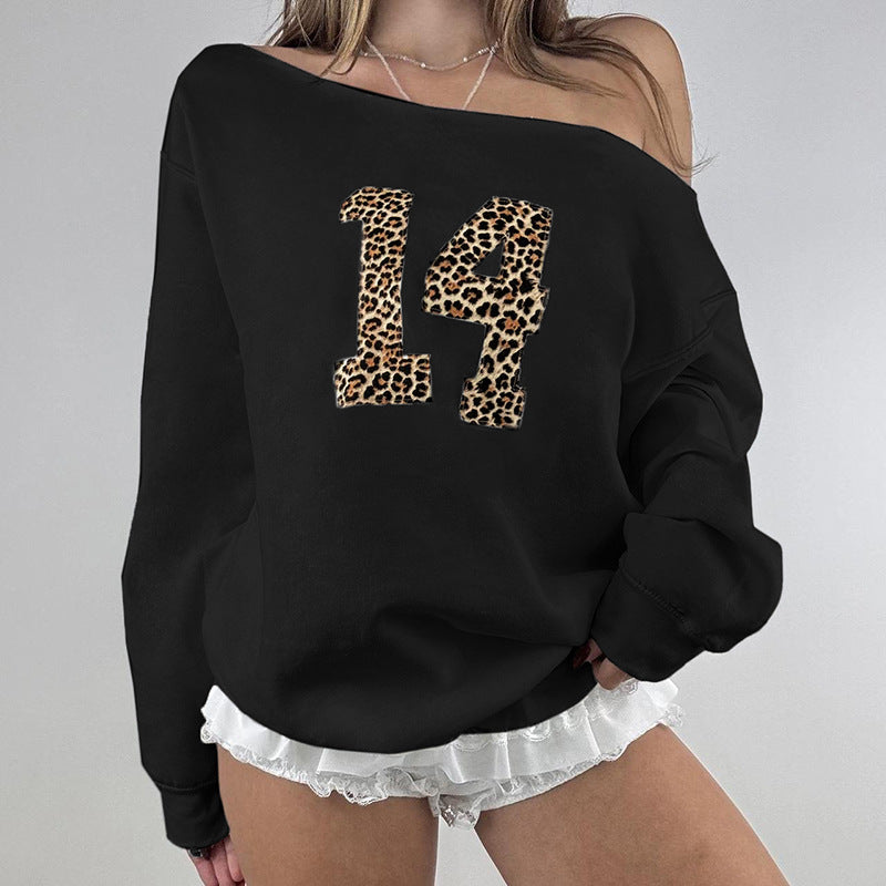 New Leopard Print Digital Sweater For Women