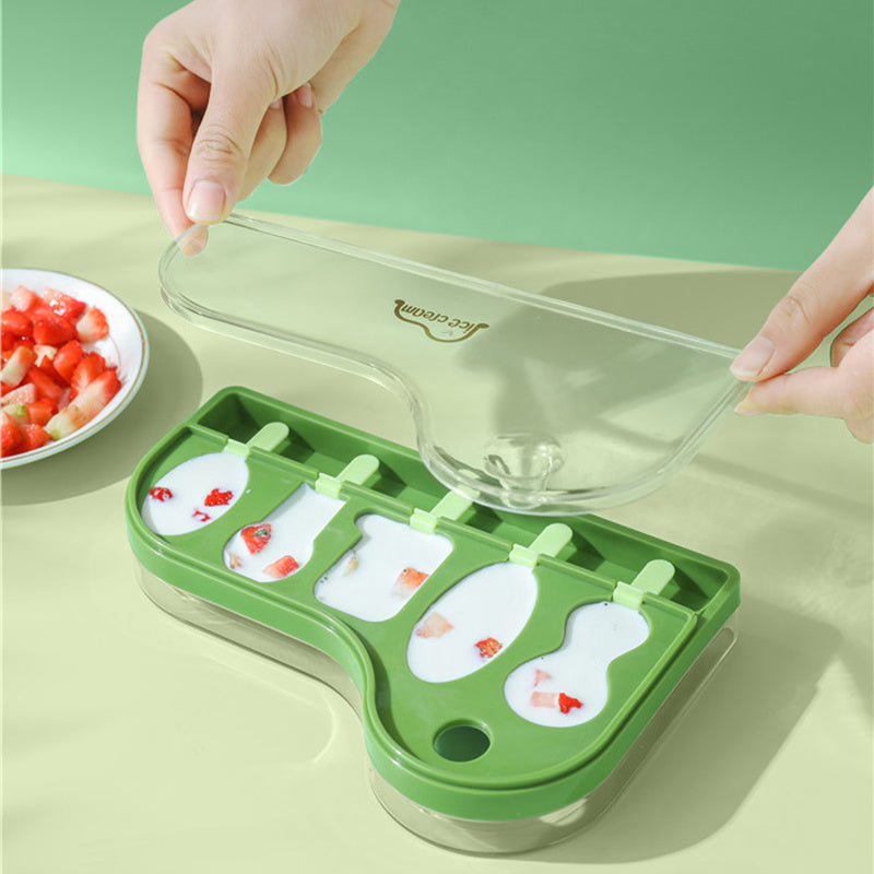 Popsicle Molds With Sticks 4-Cavity Ice  Molds Cute Baby Popsicle Molds Easy Release & Clean Ice Cream Mold Reusable BPA Ice Cream Mold For DIY Popsicle, Popsicles Molds