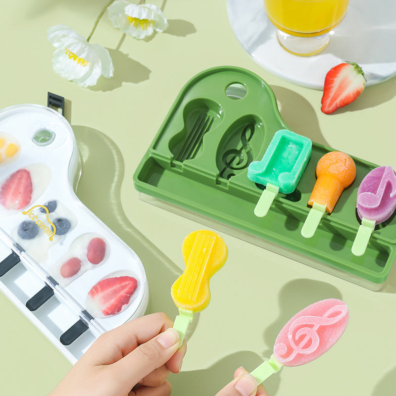 Popsicle Molds With Sticks 4-Cavity Ice  Molds Cute Baby Popsicle Molds Easy Release & Clean Ice Cream Mold Reusable BPA Ice Cream Mold For DIY Popsicle, Popsicles Molds