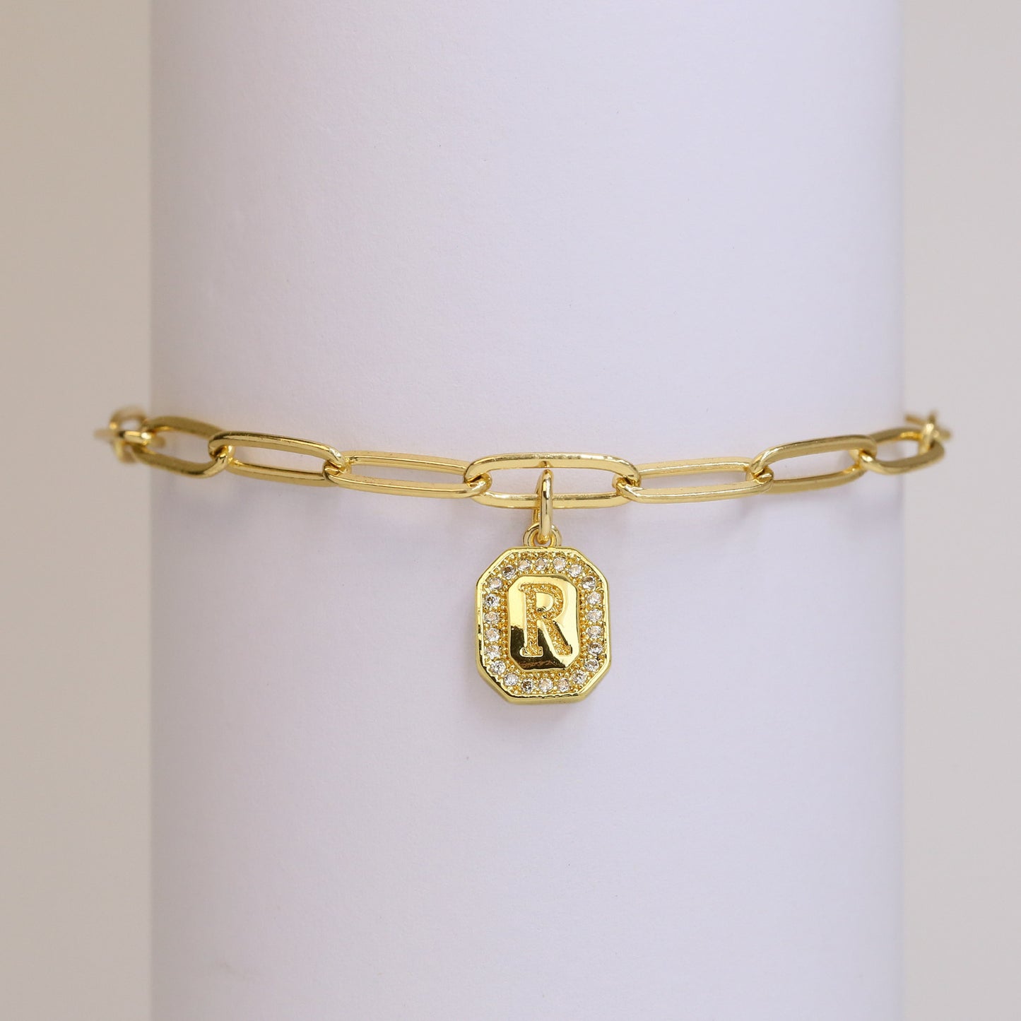 18k26 English Square Tags Letter Bracelet