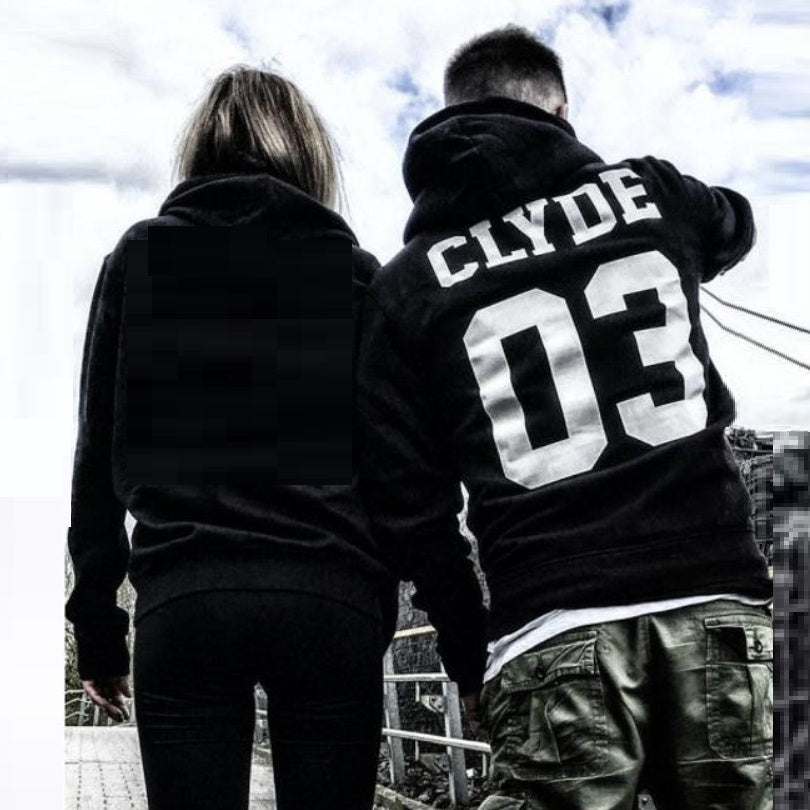 BONNIE03 Women-CLYDE03 Men's Hooded Sweater Couple