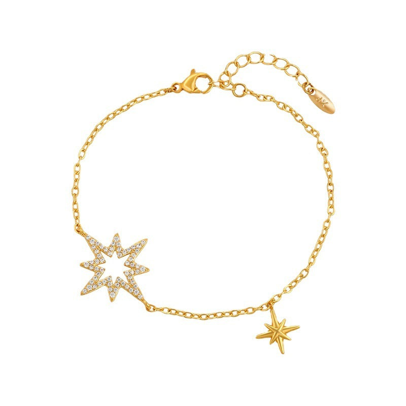 Adjustable Eight Awn Star Bracelet Korean Style Elegant High Sense Internet Celebrity XINGX