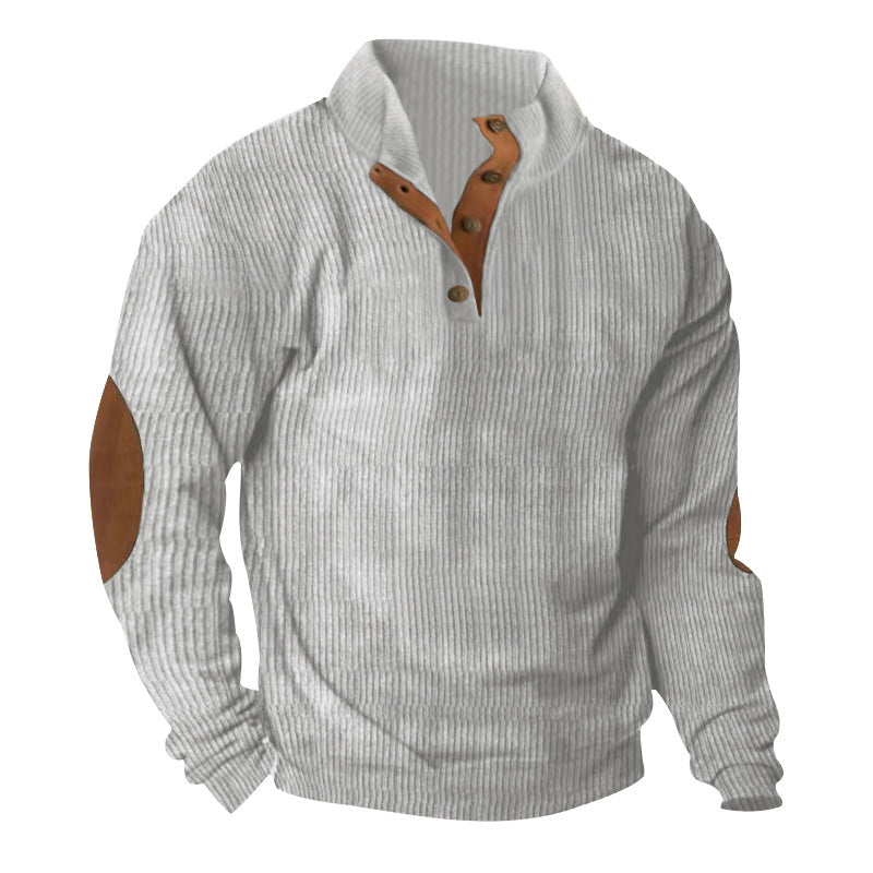 Corduroy Casual Stand Collar Long-sleeved Sweater