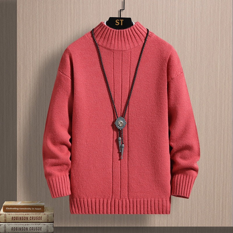 Autumn Middle-collar Long Sleeve Jacquard Pullover