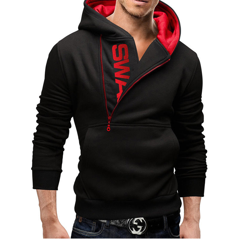 Spring And Autumn Jacket Men's Cardigan Hooded Student Sweater Plus Fat Plus Size Men's Slim Fit