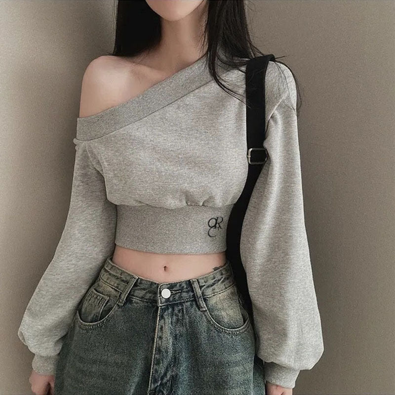 Hot Girl Slimming And Short Midriff-baring Sweatshirt Female