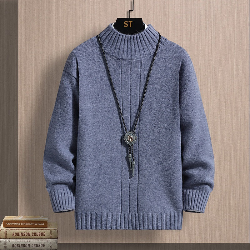 Autumn Middle-collar Long Sleeve Jacquard Pullover